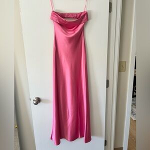 Altar’d State Pink Strapless Silk Dress